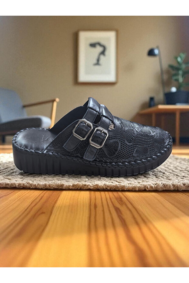 Konay Lgdn Genuine Leather Slippers with Orthopedic Soft Insole