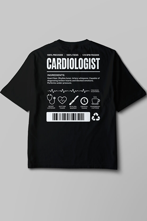 Cardiologist - Oversize T-Shirt Black Unisex