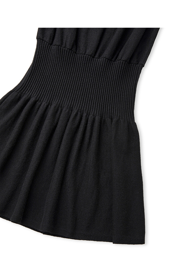 Dik yaka triko elbise - 4