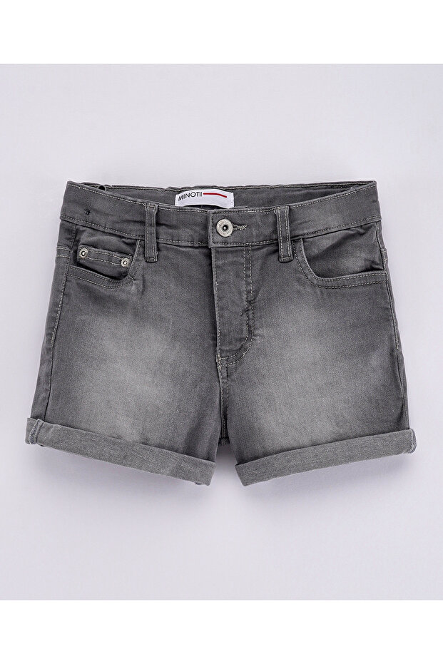 Basic Denim Shorts - Grey - 1