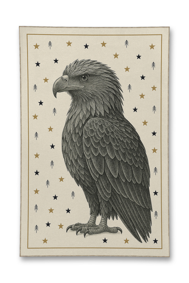 Mosso Stars and Hawk Patterned Woven Base Modern Decorative Carpet Mosso151