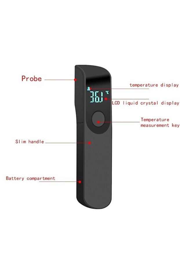 Digital thermometer, non-contact, infrared, digital display, visual alarm in case of fever - 3