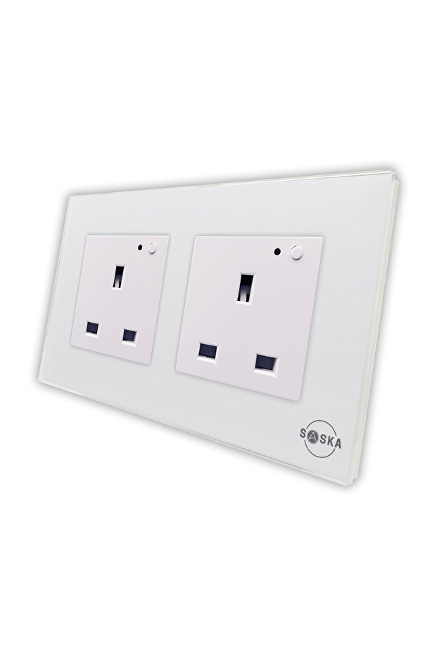 WiFi Smart Wall Socket Outlet app Control Works with Alexa (White, Double Socket) - 1