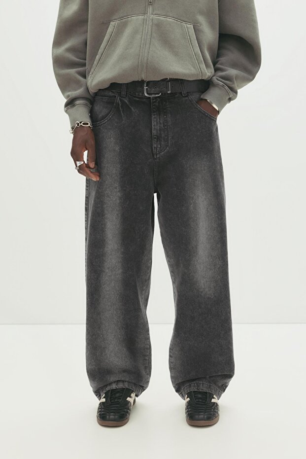 Sprey boyamalı baggy loose jean - 4