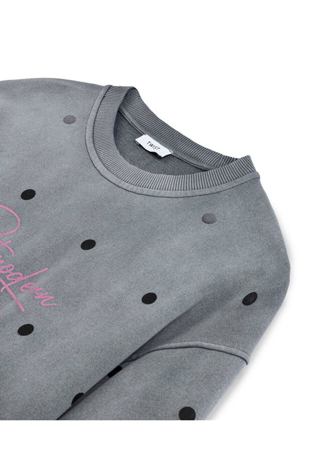 PUANTİYE BASKILI SWEATSHIRT - 4