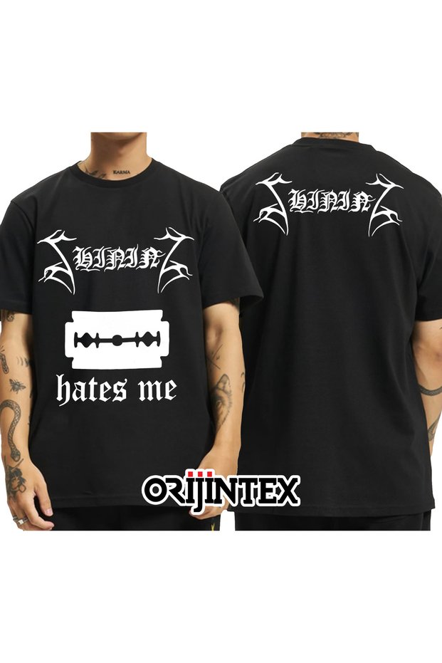 Shining Hates Me Front Back Printed Unisex Black Tshirt