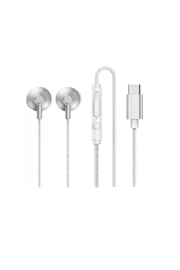 Căști cu microfon, conector tip C, argintiu - 2