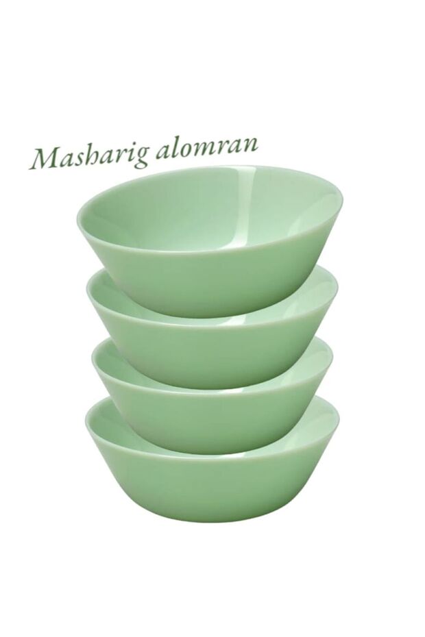 سلطانية., أخضر فاتح, 15 سم عدد 4 قطعة
