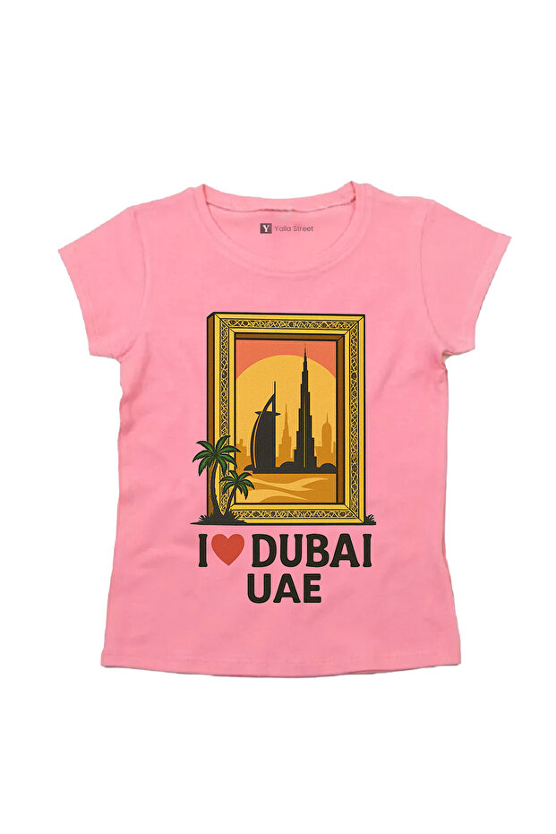Women's Dubai Frame Graphic Short Sleeve Round Neck Casual Souvenir Travel Everyday Wear