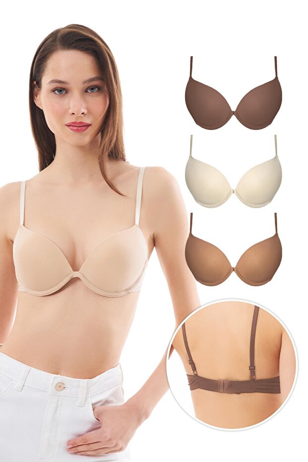 حمالة صدر Lol Up Push Up Underwire، 3 قطع