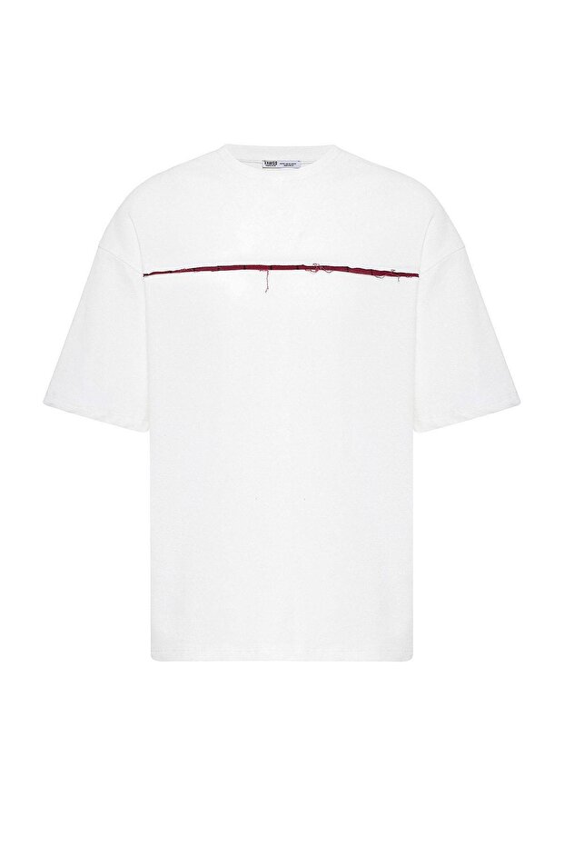 Washable back Printed Oversized t-shirt ecru