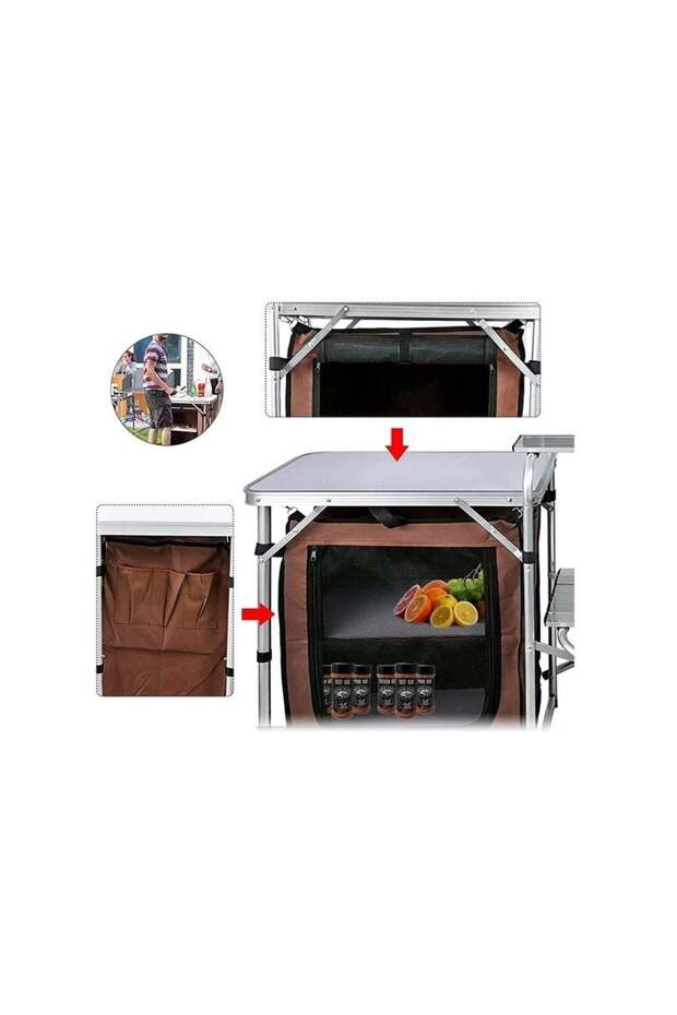 Luxi Katlanır Portatif Kamp Mutfağı Masası MZ - 6