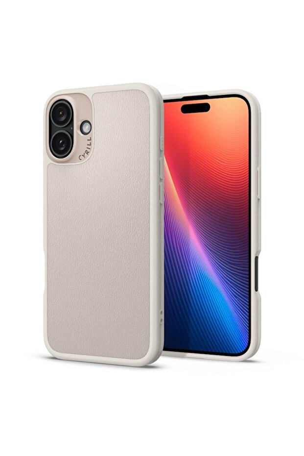 Case for iPhone 16, N8, Microfiber, Cream - 3