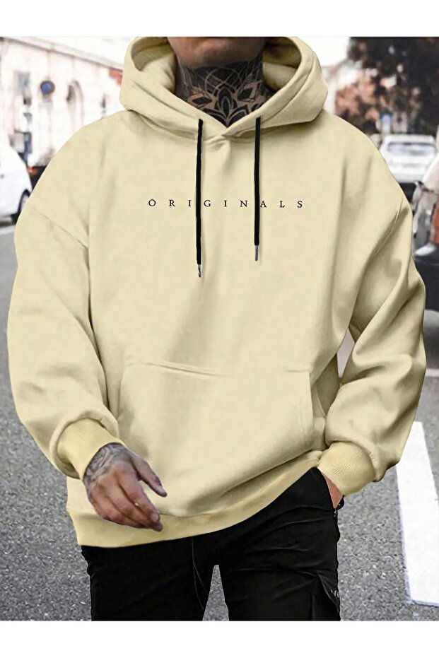 Unisex Hooded Printed Oversized Sweatshirt