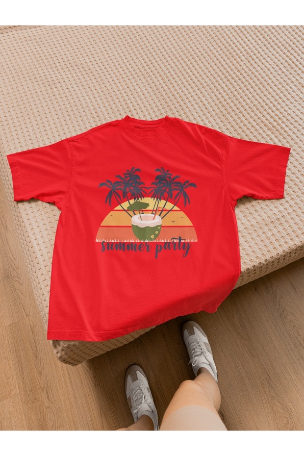 Unisex Men/Women Summer Party Color Printed Oversize 100% Cotton T-Shirt