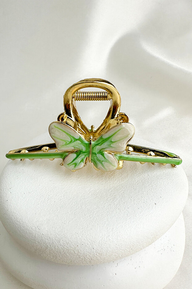 Gold Color Enameled Metal Butterfly Clamp Buckle (10cm)
