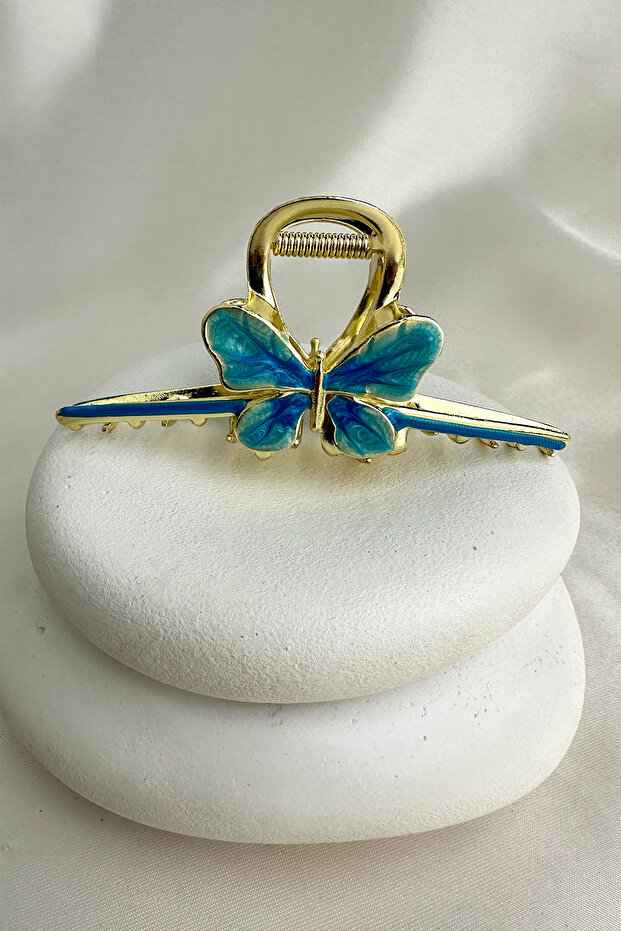 Gold Color Enameled Metal Butterfly Clamp Buckle (10cm)