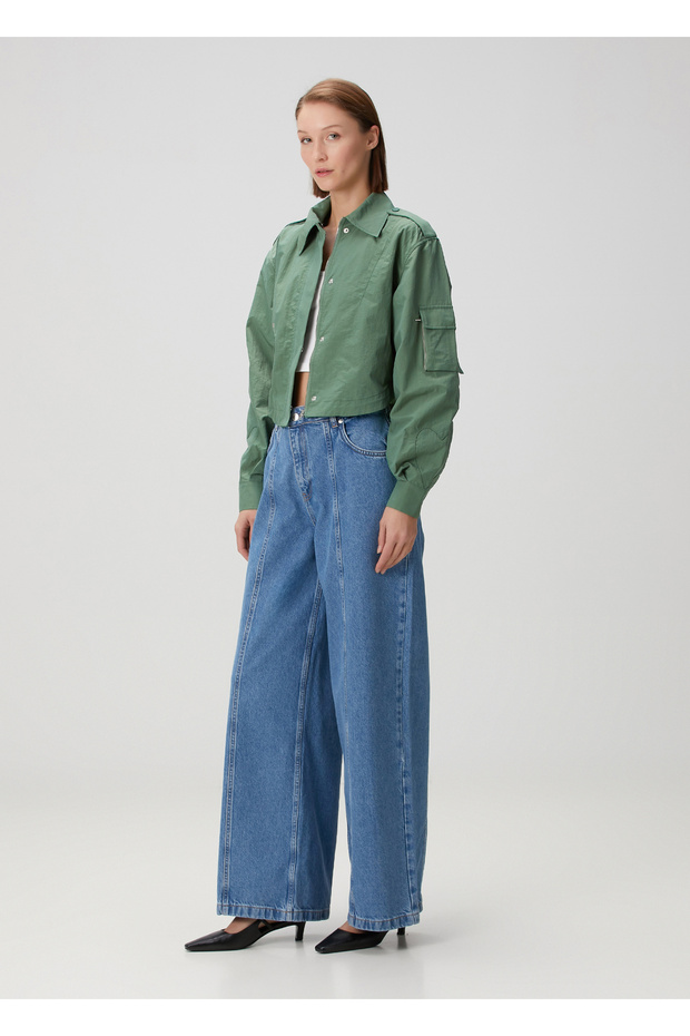 Haki Oversized Bomber Ceket - 2