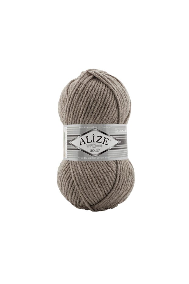 Superlana Maxi Hand Knitting Yarn 100g – 75% Acrylic 25% Wool – Color No: 283 - Stone