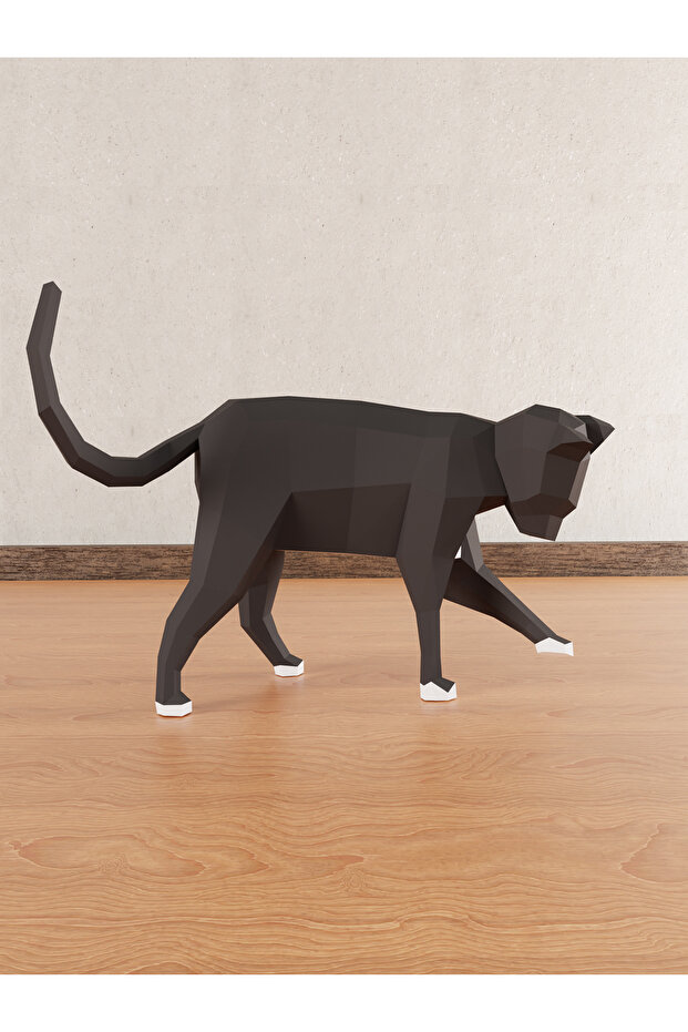 Acrobat Cat 3D Wall Decor | Model for Children's and Teenager's Room | DIY Hobby Activity
