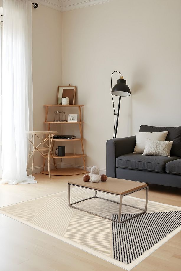 Makinede Yıkanabilir Geometrik Desen Kaymaz Taban Leke Tutmaz Mutfak Halısı Salon Halısı ve Yolluk - 3