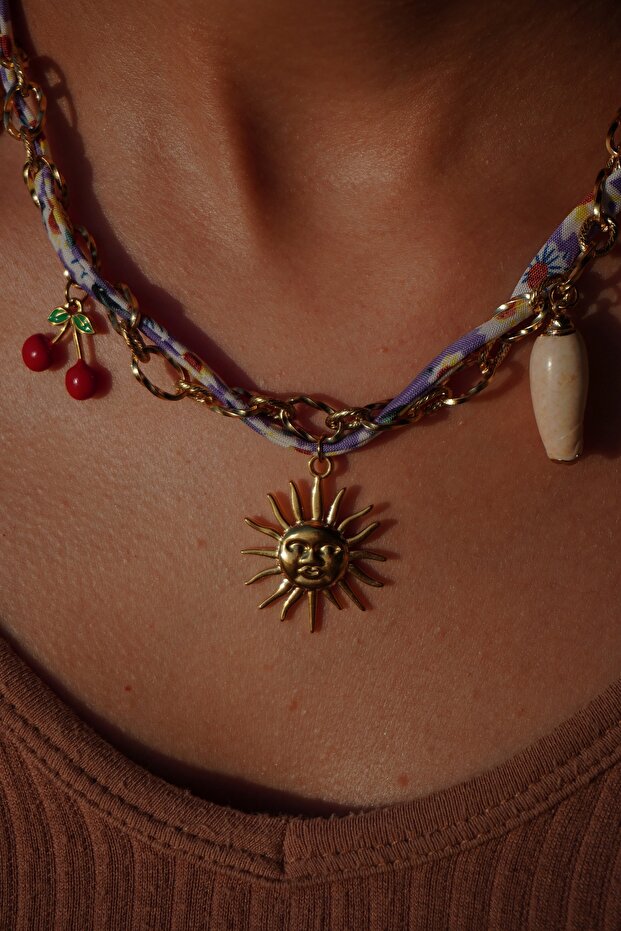 قلادة سلسلة من القماش المنقوش - 6