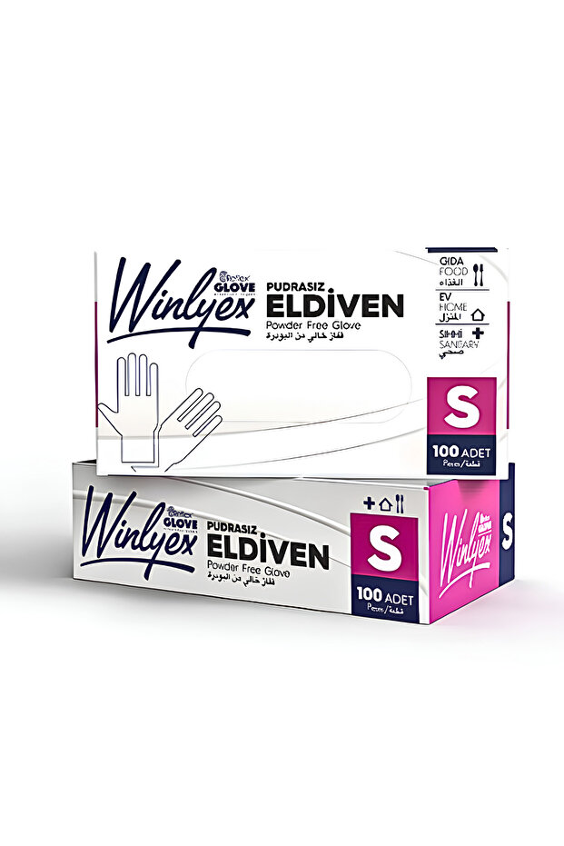Winlyex Pudrasız Şeffaf Eldiven S Beden - 1