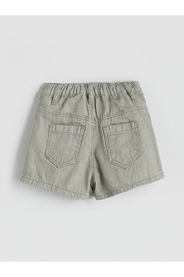 Bisiklet Yaka Kız Bebek Tişört ve Jean Şort - 8