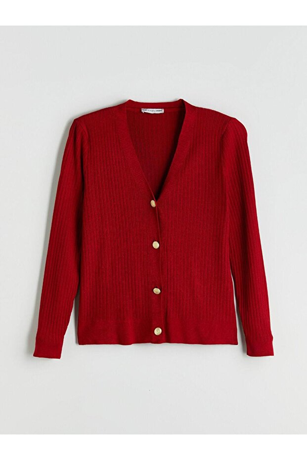 V Yaka Kadın Triko Hırka (W5) - 5