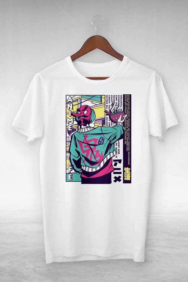 White - Anime Is Life Magazine Printed Illustration Drawing - Vip Design Tshi