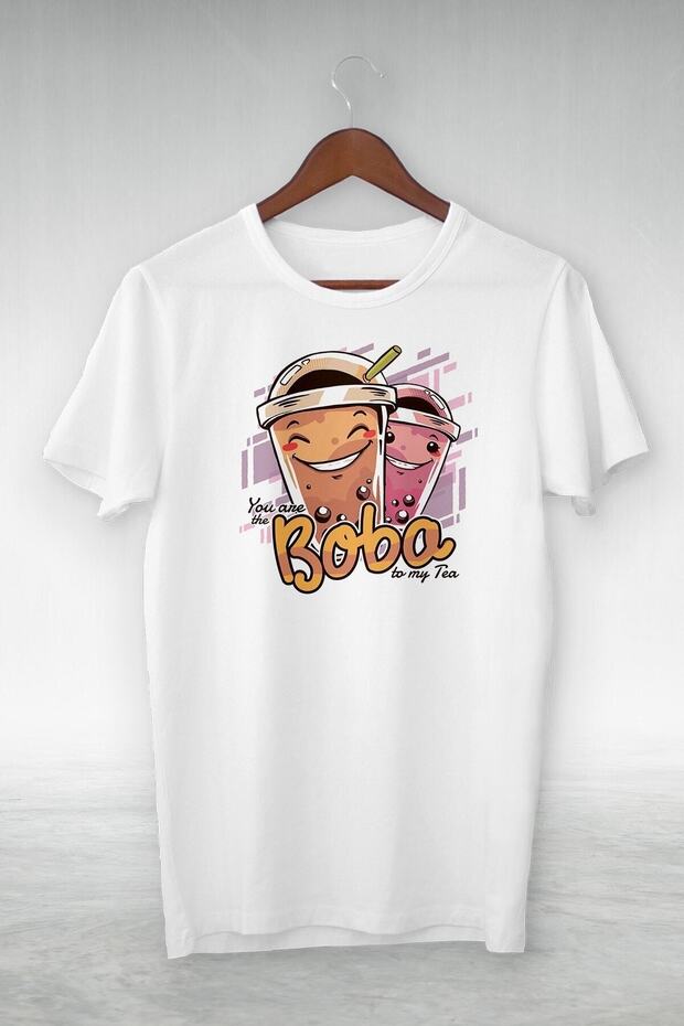 Unisex White - You Are The Boba To My Tea Illustration Drawing - Vip Design T