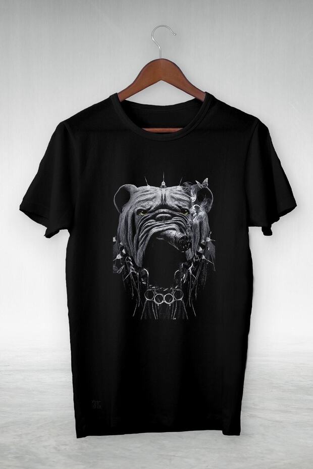 Vtshirt الكلب الأسود والسيجار Y-001