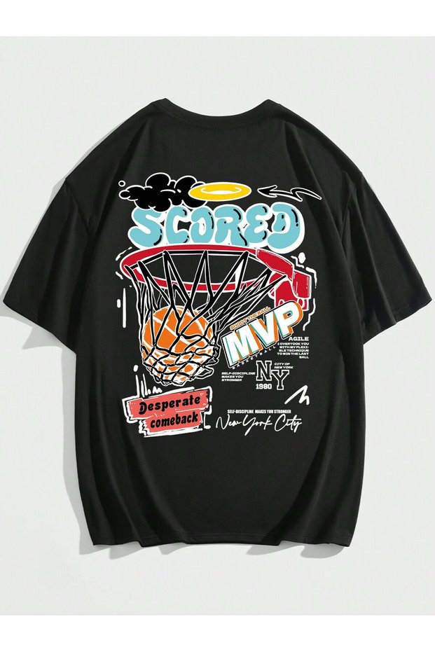 Unisex Stylish Comfortable Oversize Cotton Crew Neck T-Shirt with Special Design Code 35410