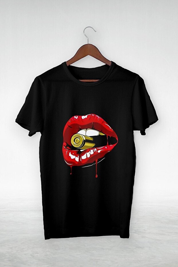 Vtshirt أسود - للجنسين - رسم توضيحي للخطر - Y-067