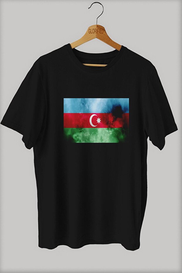-wed Azerbaijan Flag Design Printed Oversize T-shirt Street Style