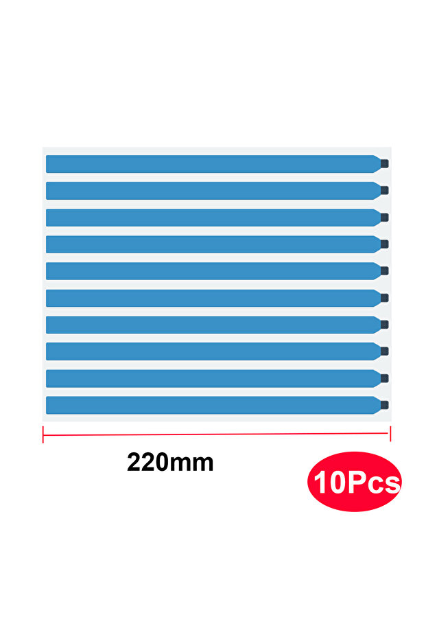 شريط إطار شاشة LCD مزدوج الجوانب مقاس 220 × 8 مم، 10 قطع، لأجهزة الكمبيوتر المحمول، سهل السحب، لاصق، مجموعة شاشة العرض