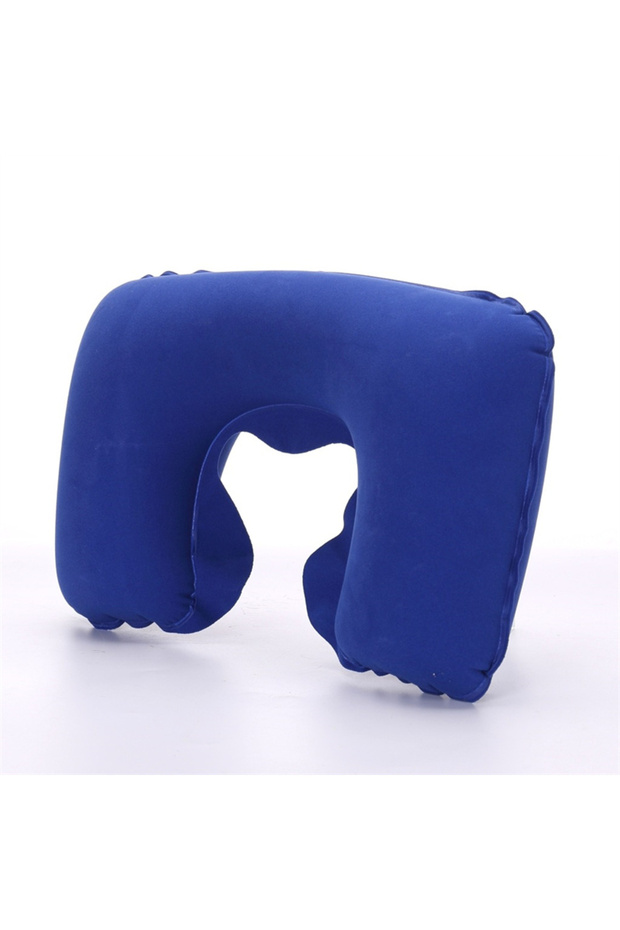 44x27cm Royal blue Portable U Shape Inflatable Travel Pillow Adjustable Travel Inflatable Neck Pillo