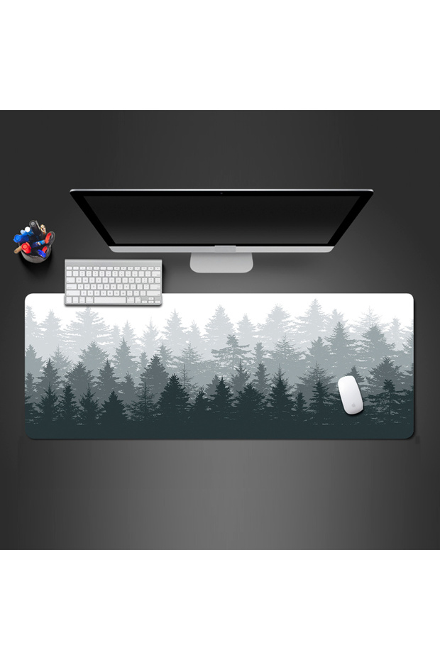 300X800X3mm Forest Trees Xxl Mouse Pad Gamer Black Mousepad Computer Tables Desk Mat PC Office Carpe