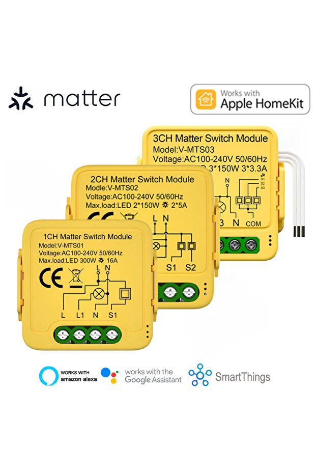 Matter-1Gang وحدة التبديل الذكية WiFi Matter قاطع الدائرة الأتمتة المنزلية الذكية التعاون