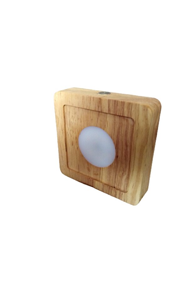 Three-color dimming Square Led Wooden Lamp Holder Rechargeable Night Light Desktop Atmosphere Lamps