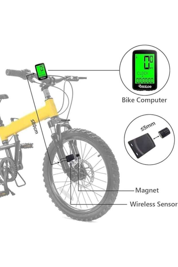 Wireless Bicycle Computer, Osaloe, LCD Display, Waterproof - 3