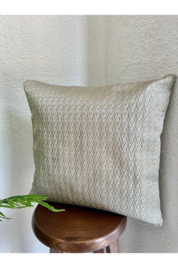 Woven Fabric Mint Gold Living Room Throw Pillow Cover