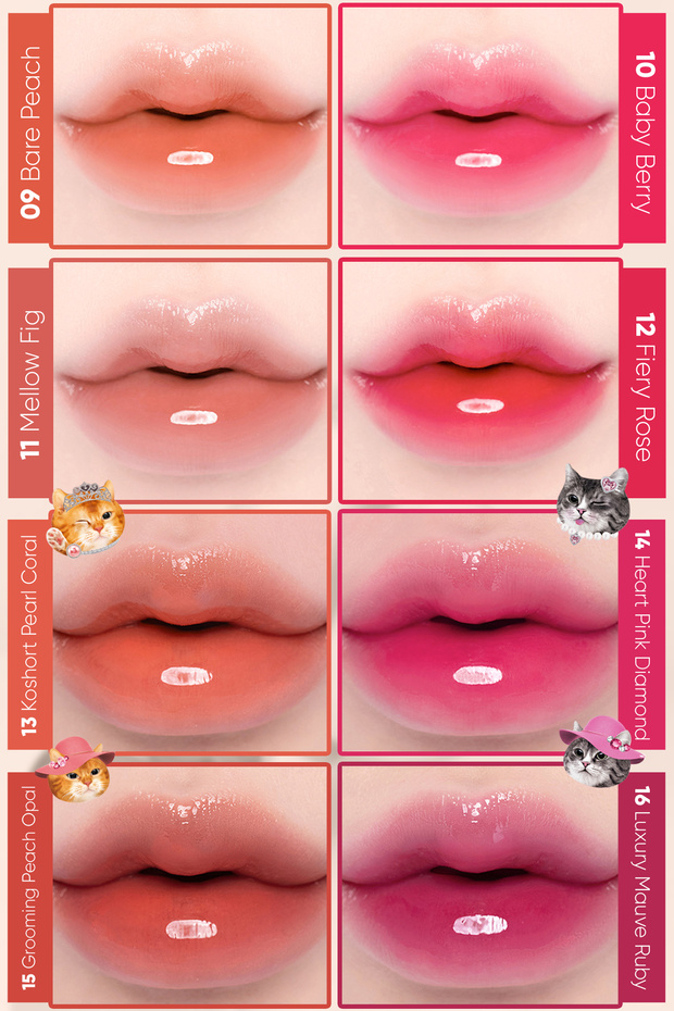 Intense Shimmer Tint Without Sticky Feeling Crystal Glam Tint (17 Classic Apple) Appleseries - 5