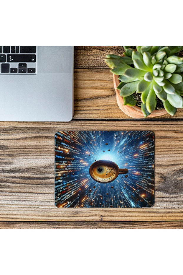 Java Coded Floating Espresso Mousepad - 19X23 cm 2 mm Rectangle Imported Printed Mouse Pad - 3