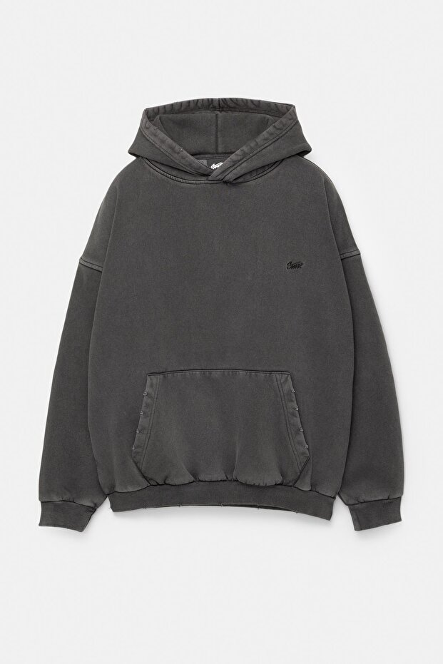 STWD Yıkanmış Kapüşonlu Sweatshirt - 6