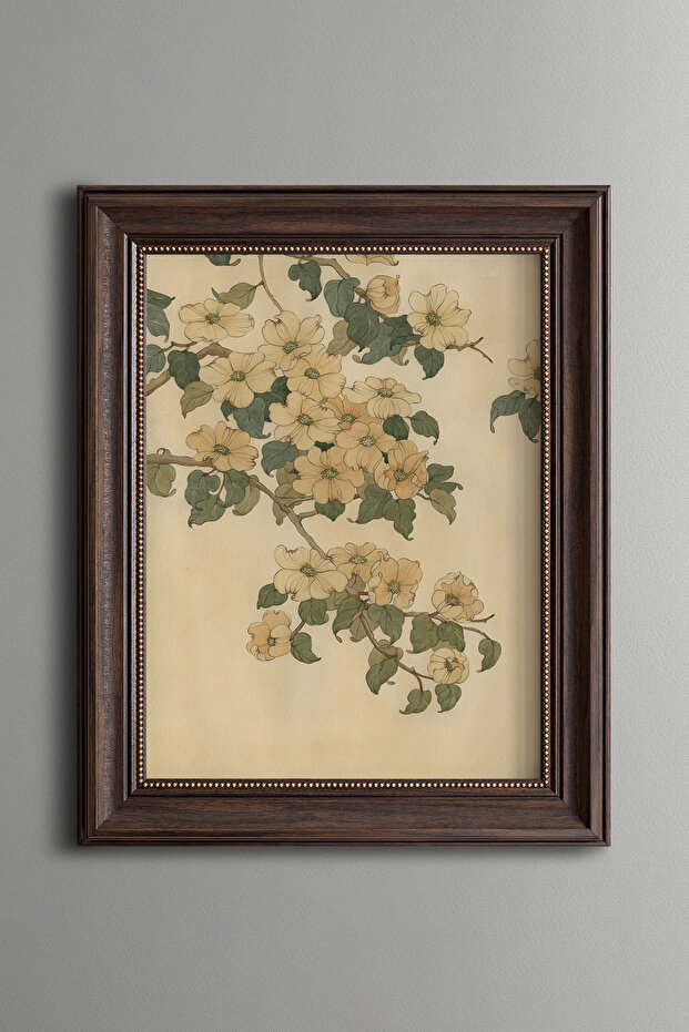 Çiçekler - Vintage Desenli Çerçeve - 1