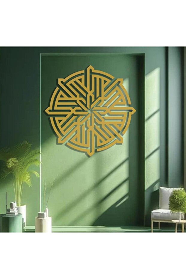 لوحة اكريلك ذهبي مودرن بنقشة زخرفة - 1