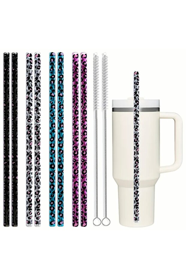 Termos Uyumlu 40oz Pipet Leopar Desenli 4 Adet - 1