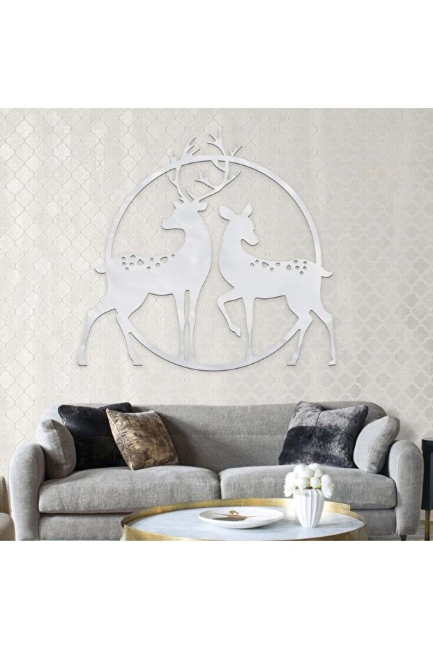 Silver acrylic panel with a deer pattern - 1