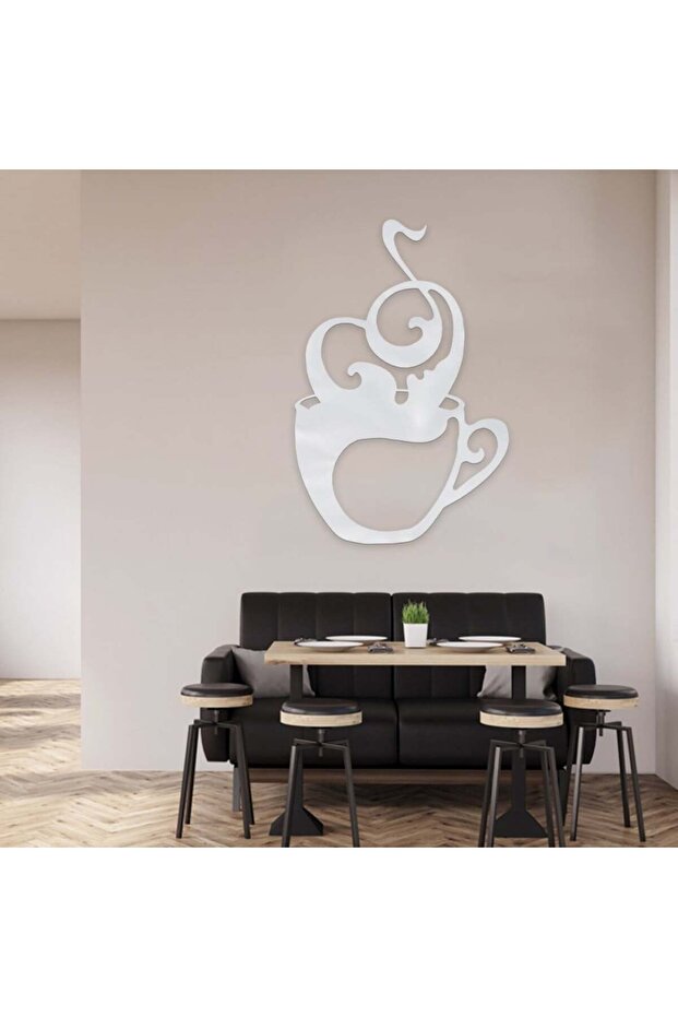 Silver acrylic panel with coffee pattern - 1